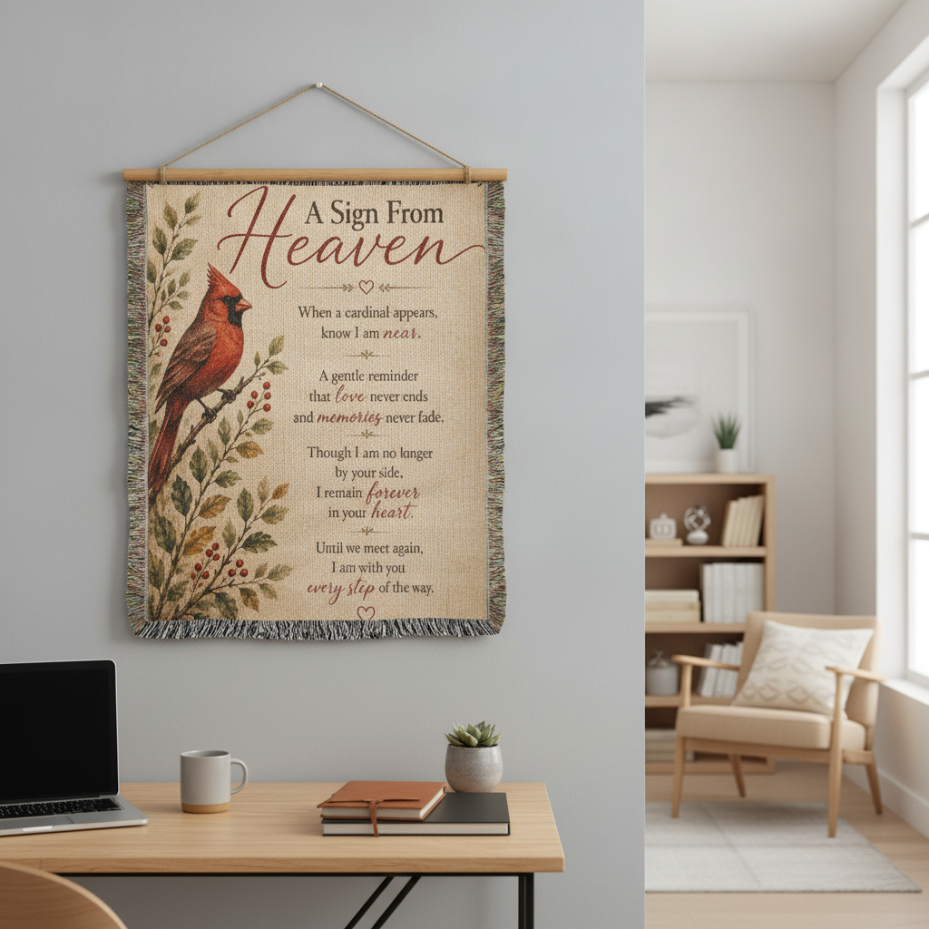A Sign From Heaven Cardinal Memorial Blanket | Sympathy Gift