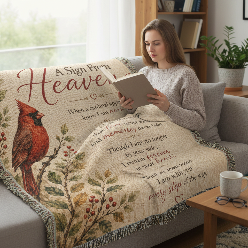 A Sign From Heaven Cardinal Memorial Blanket | Sympathy Gift
