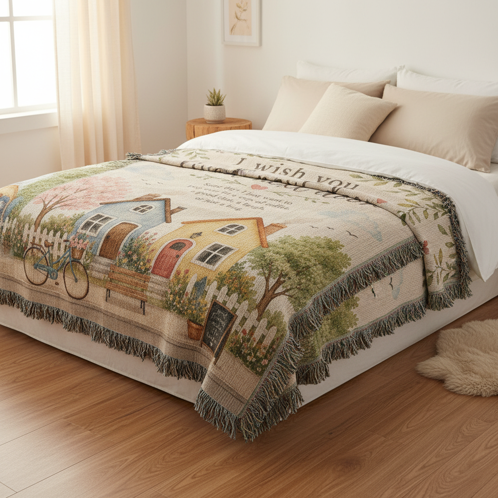 I Wish You Lived Next Door Woven Blanket | Best Friend Gift
