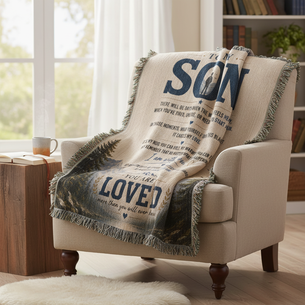 To My Son Woven Blanket | You Are Loved Gift