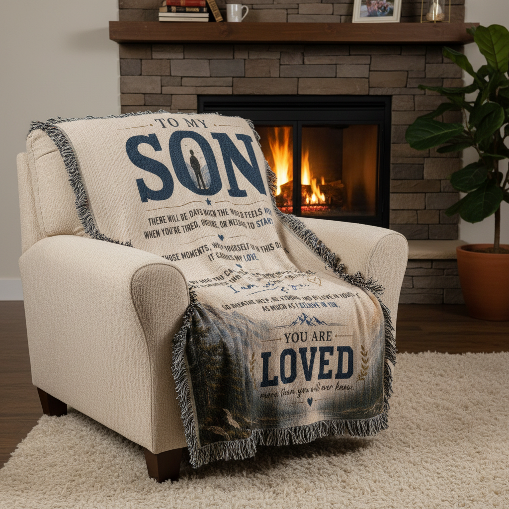 To My Son Woven Blanket | You Are Loved Gift