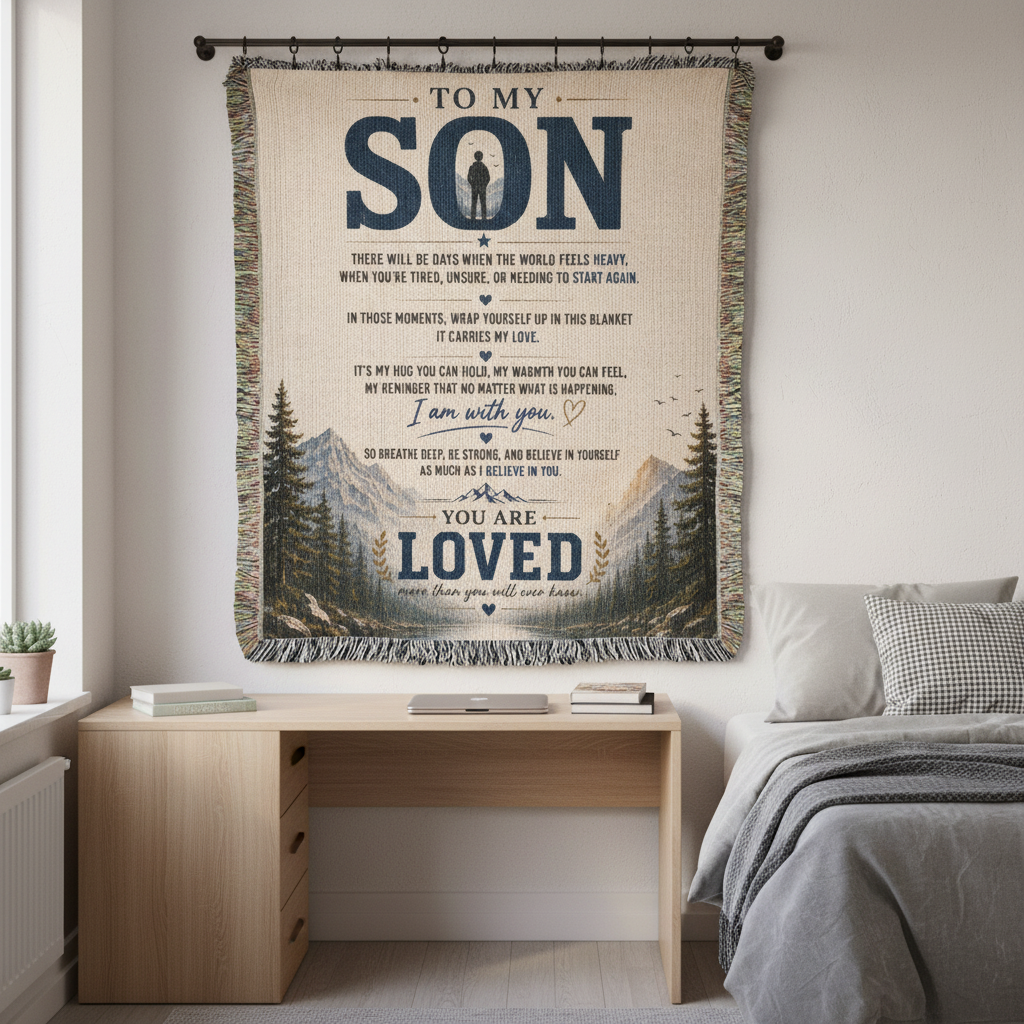 To My Son Woven Blanket | You Are Loved Gift