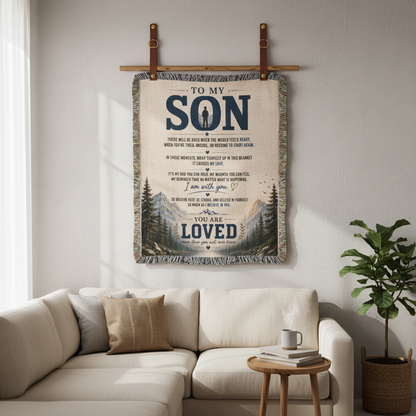 To My Son Woven Blanket | You Are Loved Gift