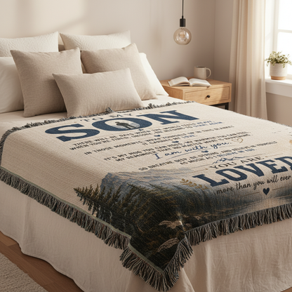 To My Son Woven Blanket | You Are Loved Gift
