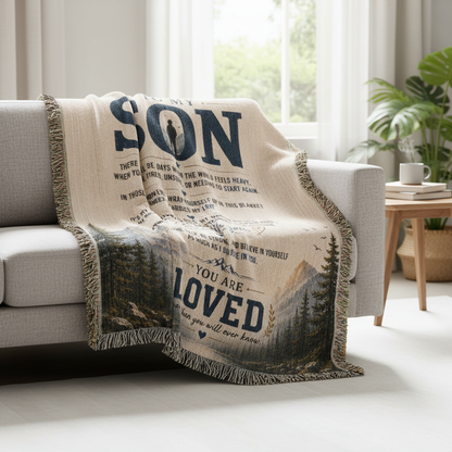 To My Son Woven Blanket | You Are Loved Gift