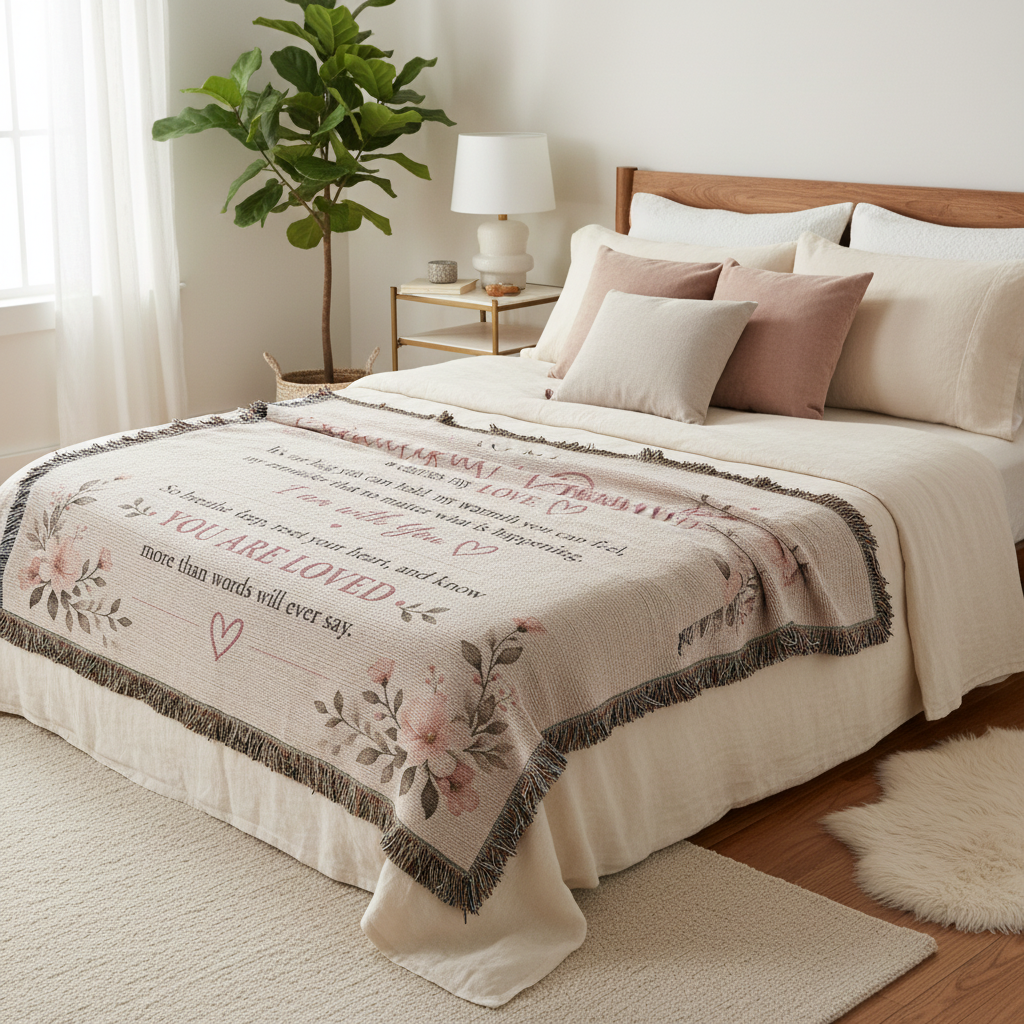To My Beautiful Daughter Woven Blanket | Gift from Mom or Dad