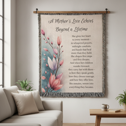 A Mother’s Love Memorial Woven Blanket | Sympathy Gift for Mom
